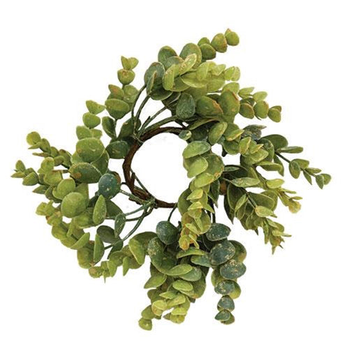 Green Leaf Succulent Candle Ring FAQ07744CSS