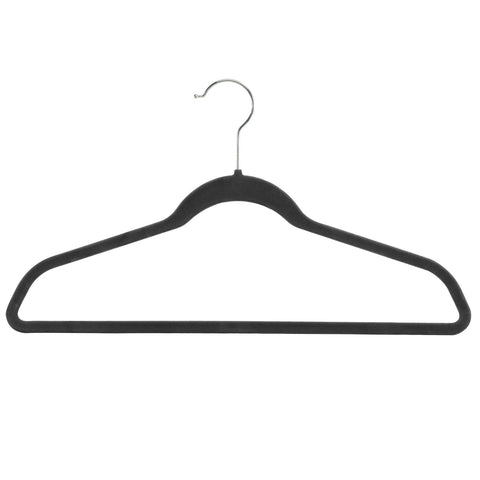Flocked Suit Hangers, Set of 5 6478-1621-5-BLK close up