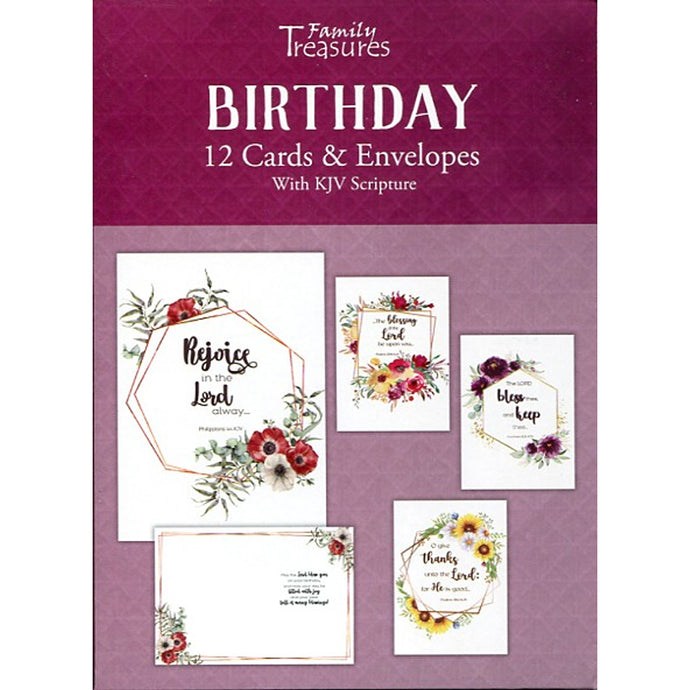 Floral Frames Birthday Boxed Cards FT22597