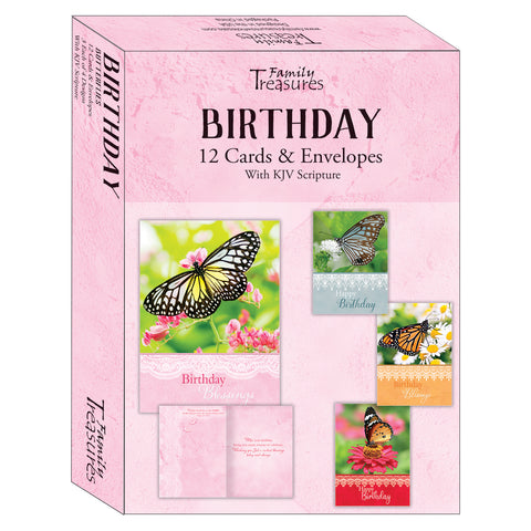 Butterflies Birthday Boxed Cards FT22582