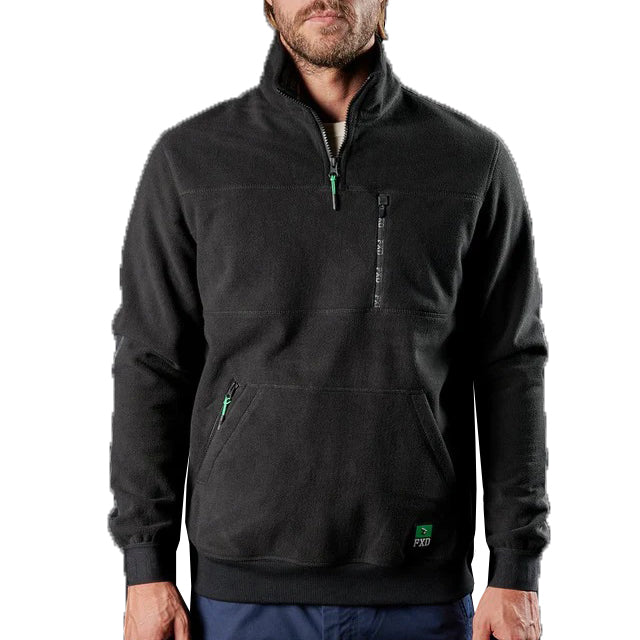 Black Men's 1/4 Zip Work Fleece Sweatshirt WF2