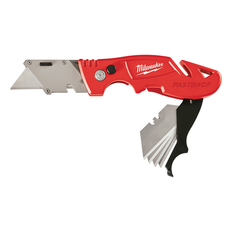 Fastback Press And Flip Utility Knife Set 2 Pk Red 6-1/2 In.