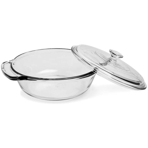 Fire-King Casserole Baking Dish with Lid, Glass, 2-Quart 195-81932L20 