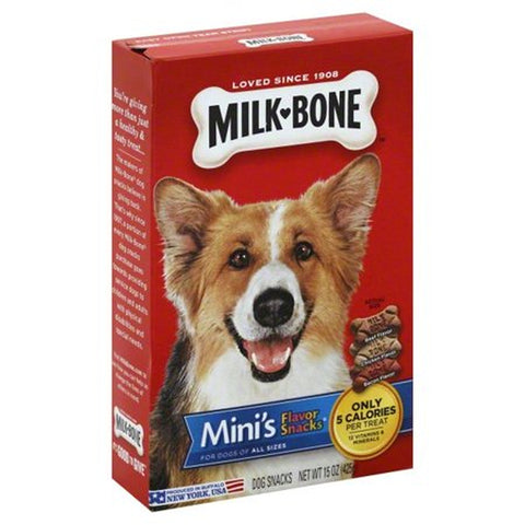 Flavor Snacks Mini�s Dog Biscuits Flavored Crunchy Dog Treats 15 oz Box