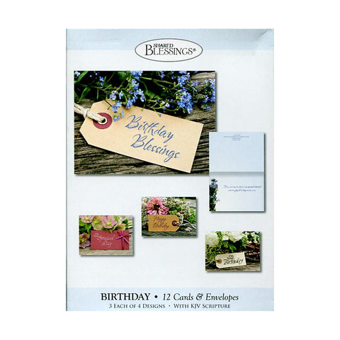 Floral Tags Birthday Boxed Cards SBEG22605