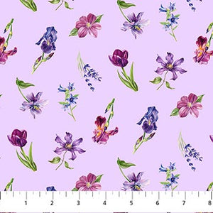 Deborahs Garden Collection Flower Toss Cotton Fabric DP25595 pink