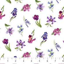 Deborahs Garden Collection Flower Toss Cotton Fabric DP25595 white