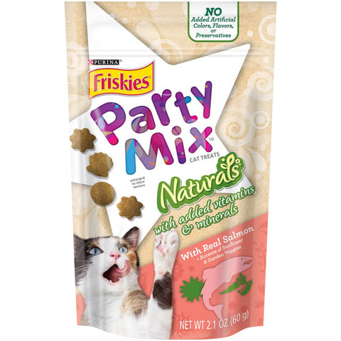 Party Mix Natural Yums with Real Salmon Cat Treats, 2.1 oz