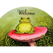 Spring & Summer Outdoor Decor Plaque Frog on Mushroom
