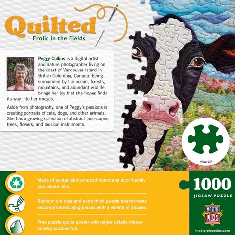 Quilted - Frolic in the Fields 1000 Piece Puzzle 72450 Back of box