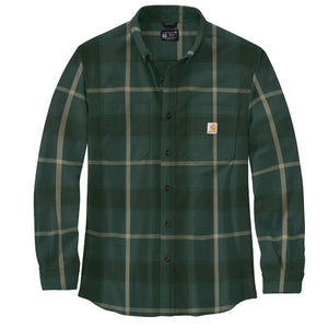 frosted balsam, Men's Big and Tall Rugged Flex Relaxed Fit Midweight Flannel Long-Sleeve Plaid Shirt 106352