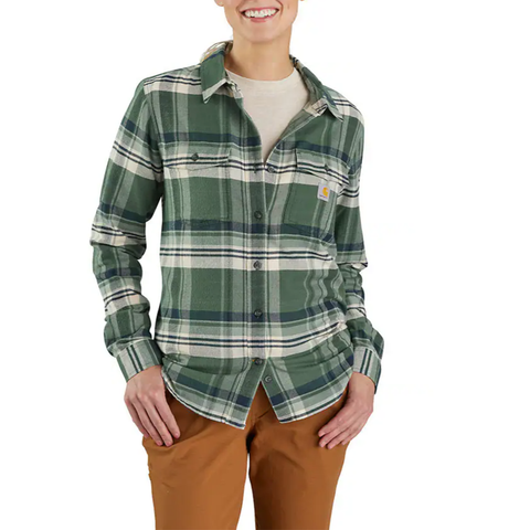 Frosted Balsam Women's Tencel Fiber Relaxed Fit Long-Sleeve Flannel Shirt 106447