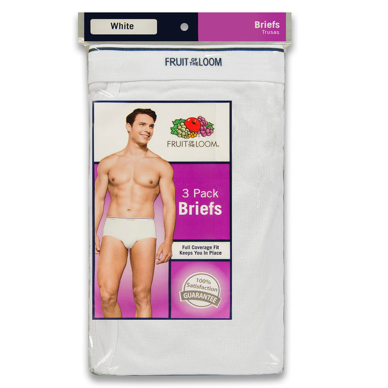 New with no package 3 Pack Men's Fruit of the Loom White Briefs