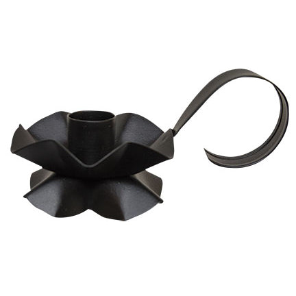 Black Flower Taper Holder G11444B