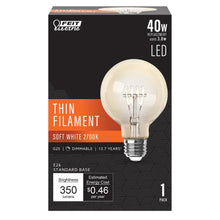 Soft White 40W G25 LED Thin Filament Light Bulb G2540H9