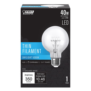 Daylight 40W G25 LED Thin Filament Light Bulb G2540H9