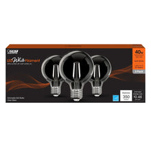 Soft White 3-Pack 40W LED White Filament Globe Light Bulbs G2540927CAWFIL3