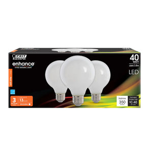 Soft White 3-Pack 40W G25 Enhance Globe LED Light Bulbs G2540W9