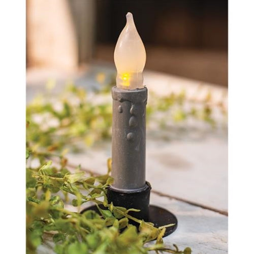 LED Cement Look Taper Candle with Timer G84666