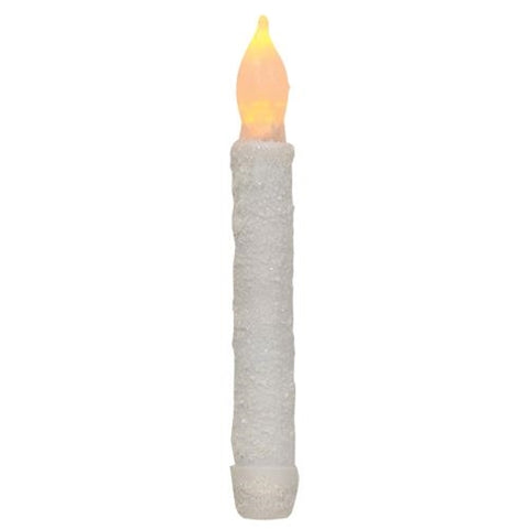 LED White Frosty Taper Candle with Timer GLXS09217T