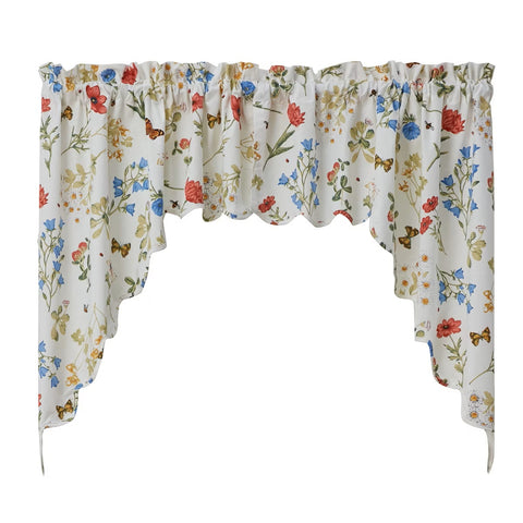 Wildflower Design Scalloped Swag Curtain 135-46
