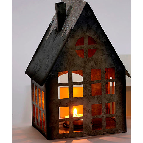 Galvanized Metal Lantern Table Top Decor 681295 with light