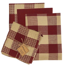 Wicklow Check Dishtowel & Dish Cloth Set garnet