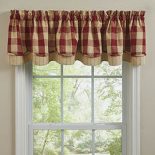 Wicklow Check Lined Layered Valance garnet