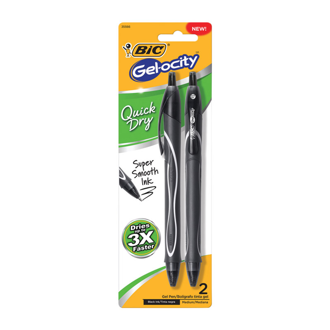 Gel-ocity Black Retractable Gel Pen 2 pk RGLCGP21