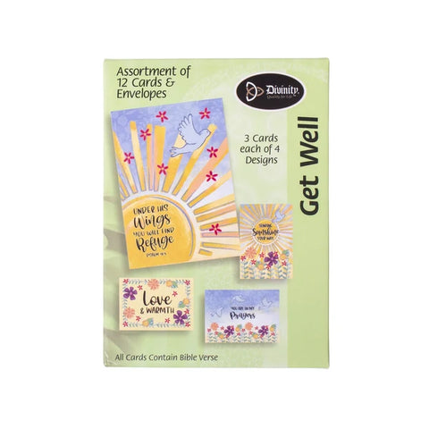 Get Well Sunshine and Flowers Boxed Cards 36683N