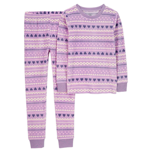 Girls'2-Piece Fair Isle Fuzzy Velboa Pajamas 3R933410