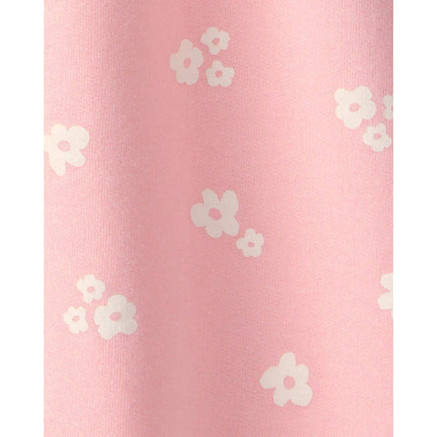 Girls' Floral French Terry Dress - Pink