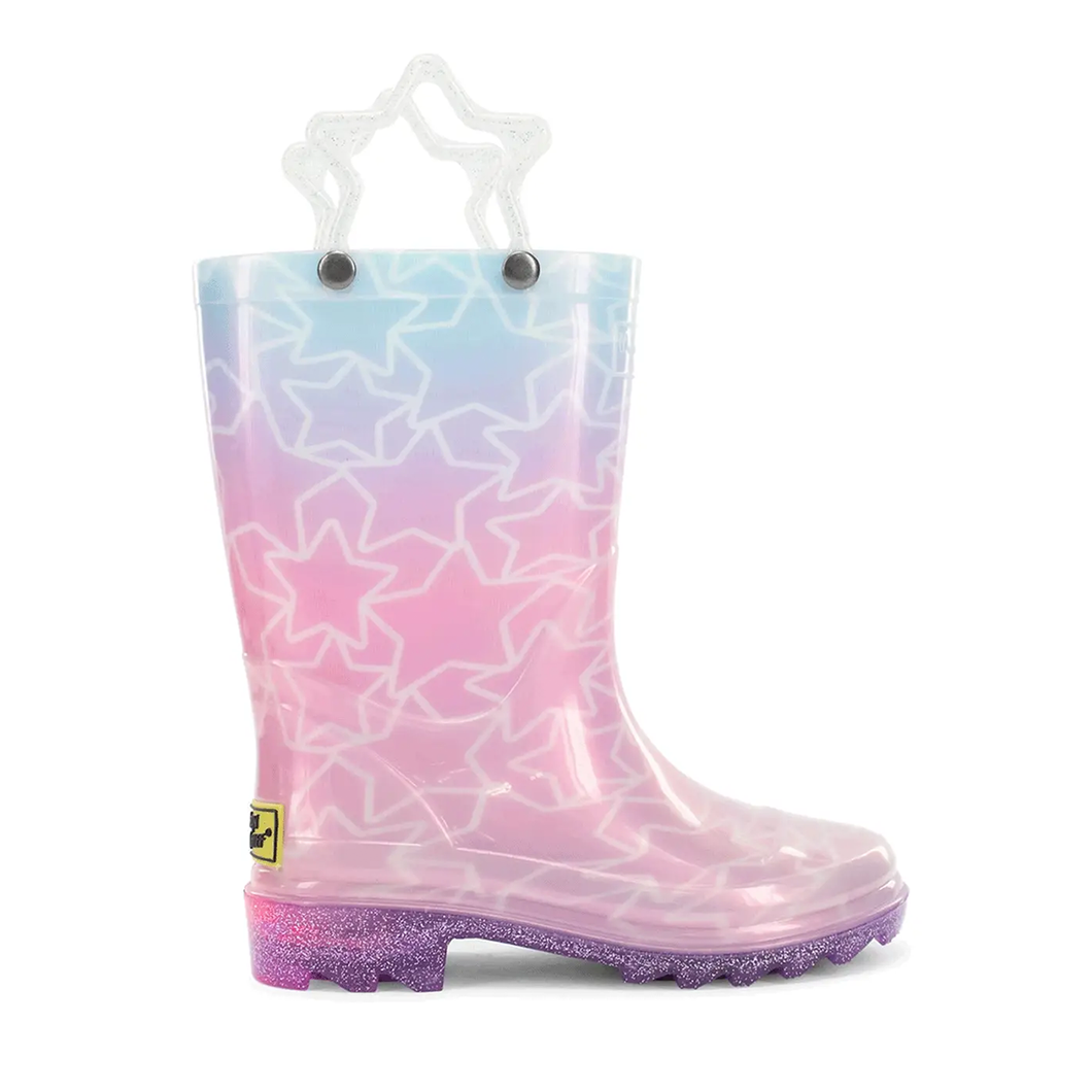 Girls' Glitter Stars Lighted Rain Boot 24128251