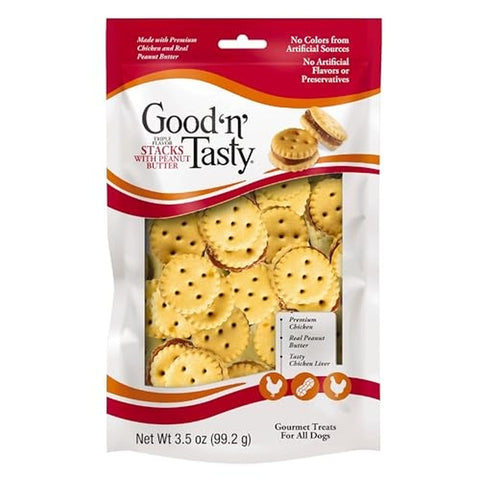 Triple Flavor Stacks Treats for All Dogs with Chicken and Peanut Butter 3.5 oz