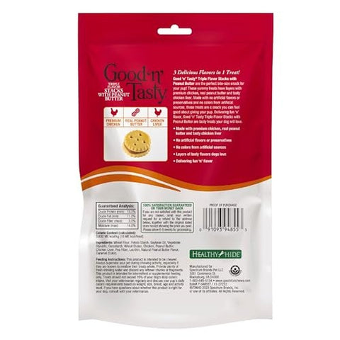Triple Flavor Stacks Treats for All Dogs with Chicken and Peanut Butter 3.5 oz