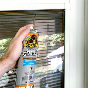 Gorilla waterproof patch & seal in use at window