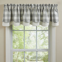 Wicklow Check Lined Layered Valance gray