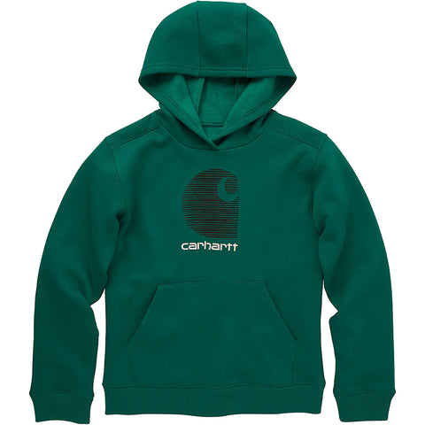 Boy's Long Sleeve Cotton Fleece Hoodie CA6348 green