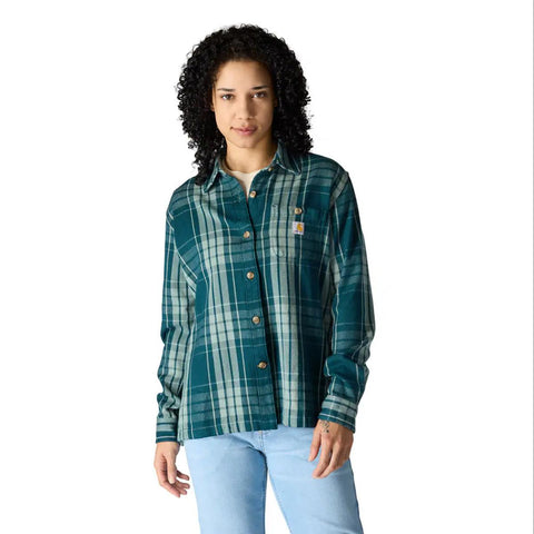 Women's TENCEL Fiber Series Loose Fit Twill Plaid Shirt 107136