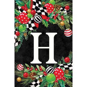 Christmas Swag Monogram Flag H