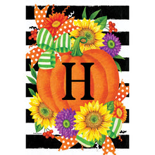 Pumpkin Splendor Monogram Flag H