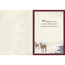 Red Barn And Deer Christmas Card Inside