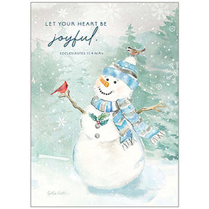 Snowman & Birds Christmas Boxed Cards HBX86845