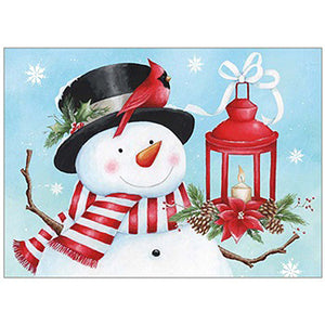 Snowman with Candle Christmas Boxed Cards HBX87579