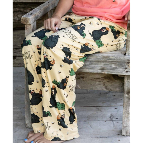 Woman wearing Lazy One Sweet Dreams women's pajama pants
