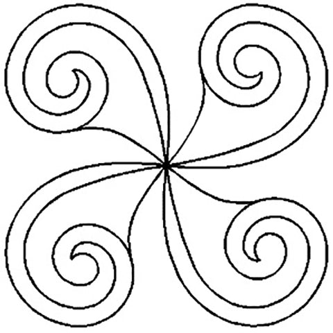 5" Kim's Pinwheel Quilting Stencil HS319