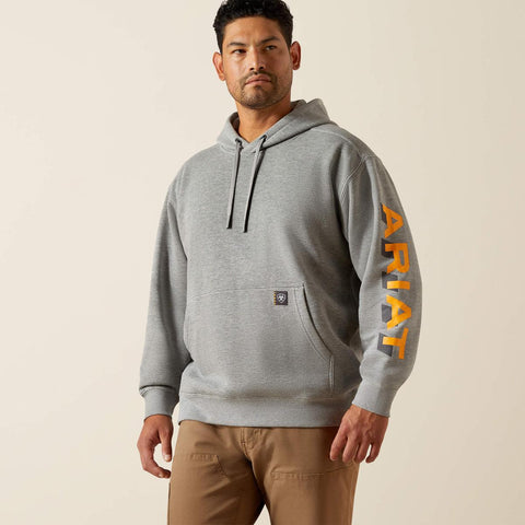 Men's Rebar Lightweight Logo Hoodie 10062709 Gray