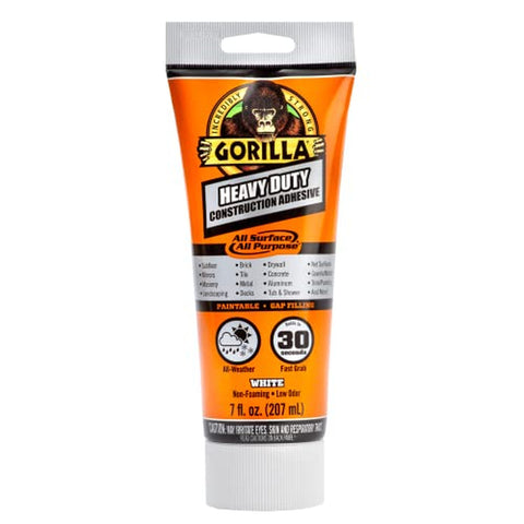 Heavy Duty Construction Adhesive White Glue 7 Ounce Squeeze Tube