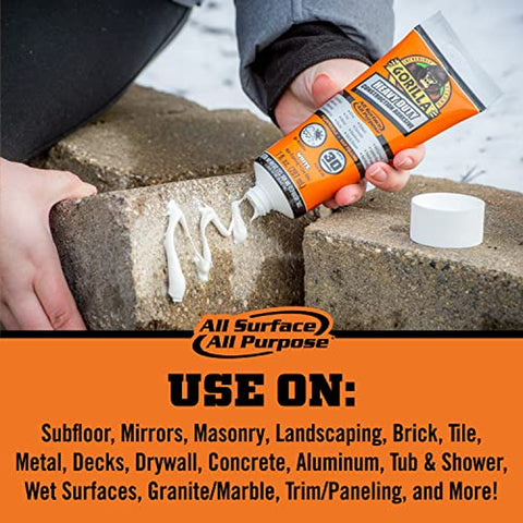Heavy Duty Construction Adhesive White Glue 7 Ounce Squeeze Tube
