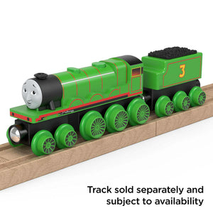 Henry toy train on wooden railway (not included)